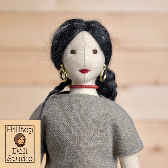 Fabric Doll "Pepper" Handcrafted Textile Cloth Heirloom Primitive Doll - Picture 1 of 11
